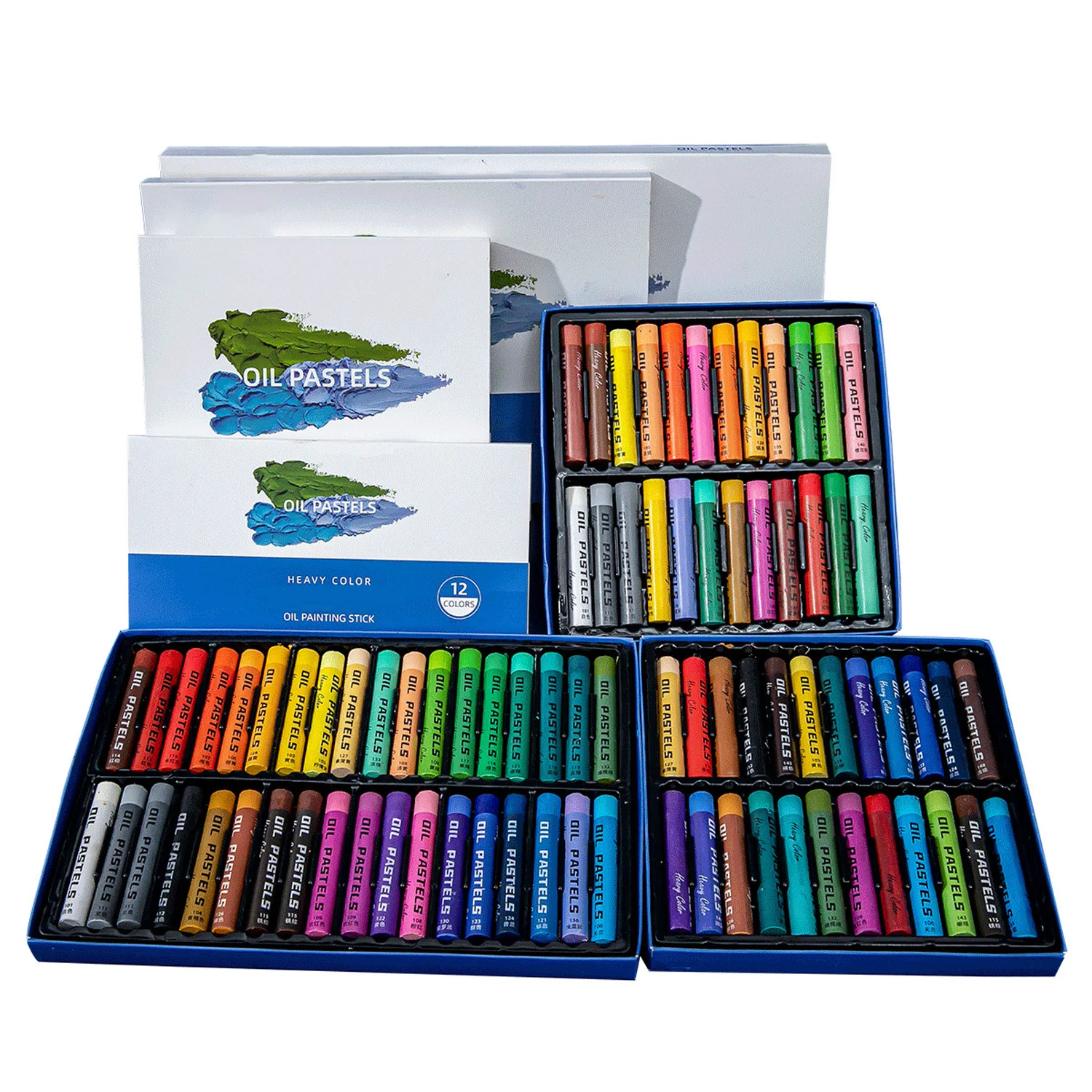 12/24/36/48 Hues Super Soft Heavy Color Crayon Set Children\'s Creative Drawing No Dirty Hand Oil Painting Stick Art Supplies