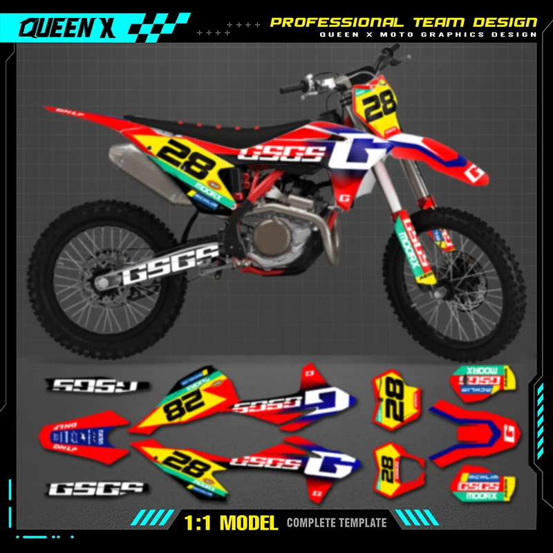 Queen X MOTOR Custom Team Graphics Backgrounds Decals For 3M Stickers Kit For GASGAS GAS GAS 2021 2022 2023 EC MC 007