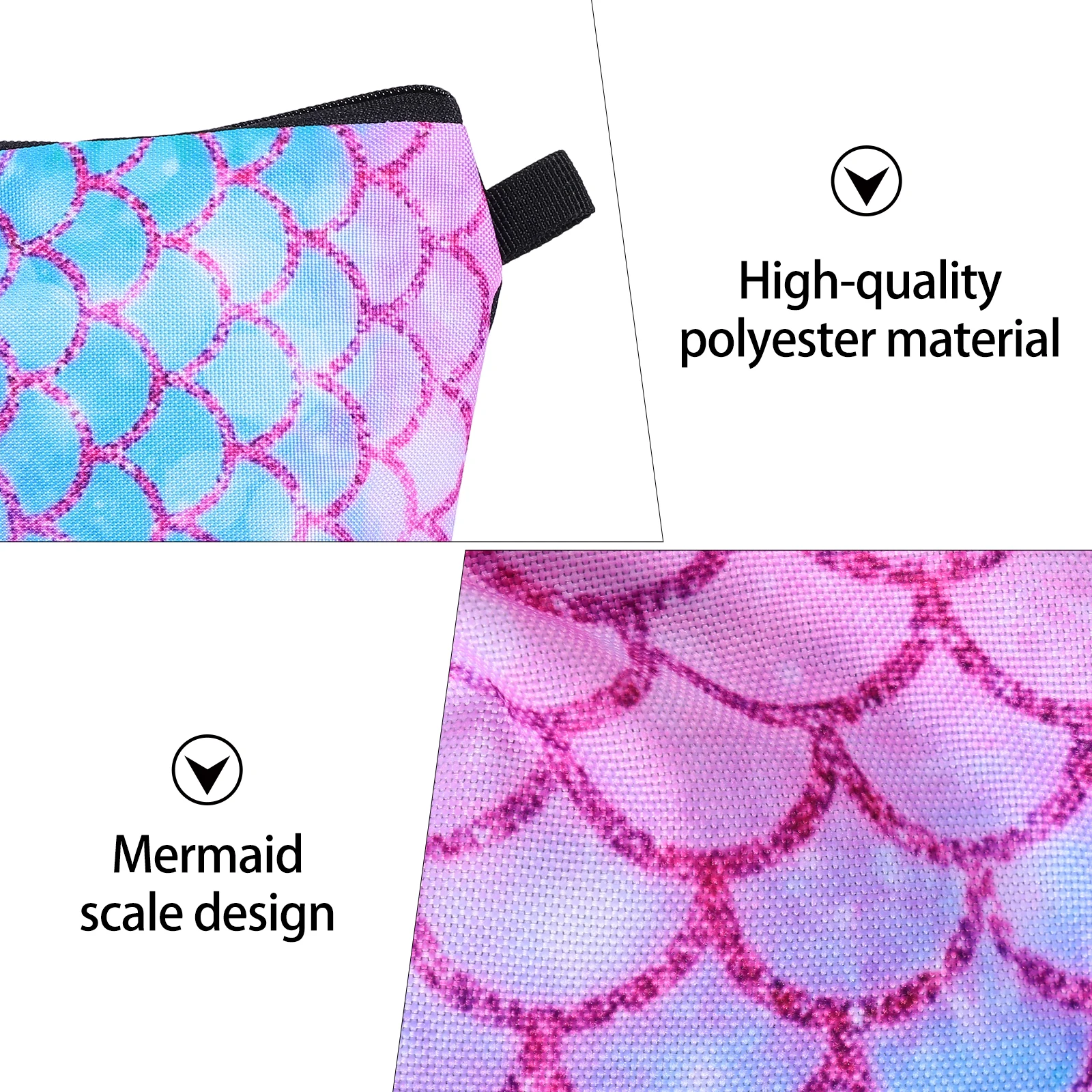 Makeup Bag Storage Travel Mermaid Scale Polyester Waterproof Durable Large Capacity Cosmetics Washing Supplies Hair