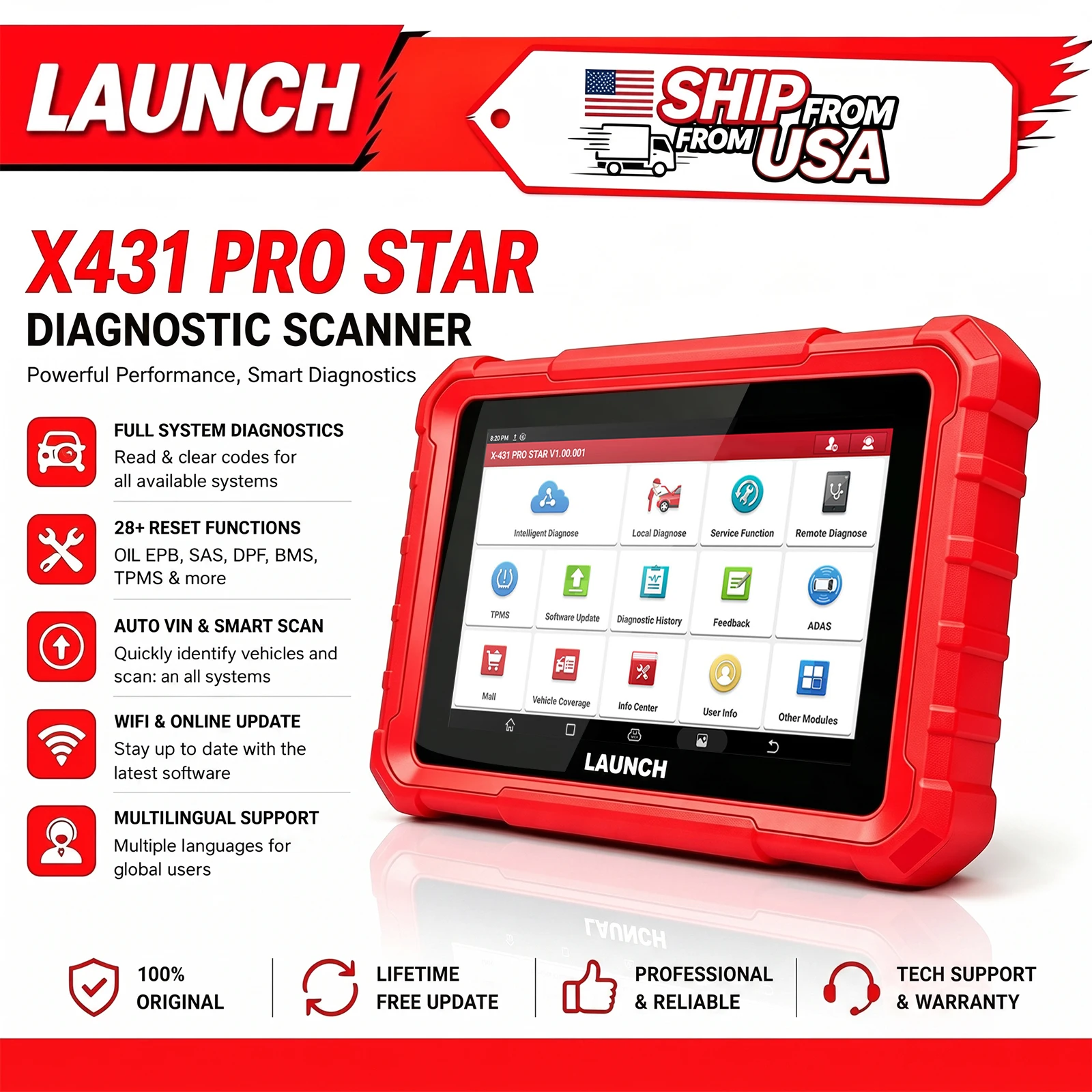 Obd2 Scanner Bidirectional Launch X431 - LAUNCH X431 PRO Star Bidirectional OBD2