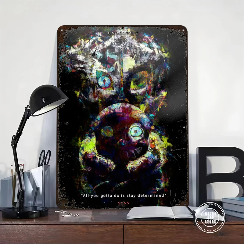 Undertale 3D Texture Printed Poster Customized Wall Art Vintage Metal Tin Signs for Home Decoration Garage Accessories Wand Deko