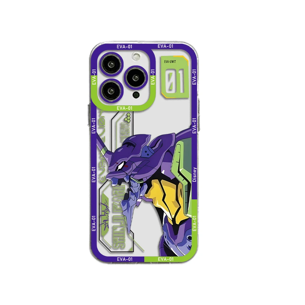 Funda de teléfono de Anime para EVANGELIONs, carcasa transparente para iPhone 16, 15, 14, 13, 12, 11, Mini Pro Max, X, XR, XSMax, 7, 8 Plus, SE20