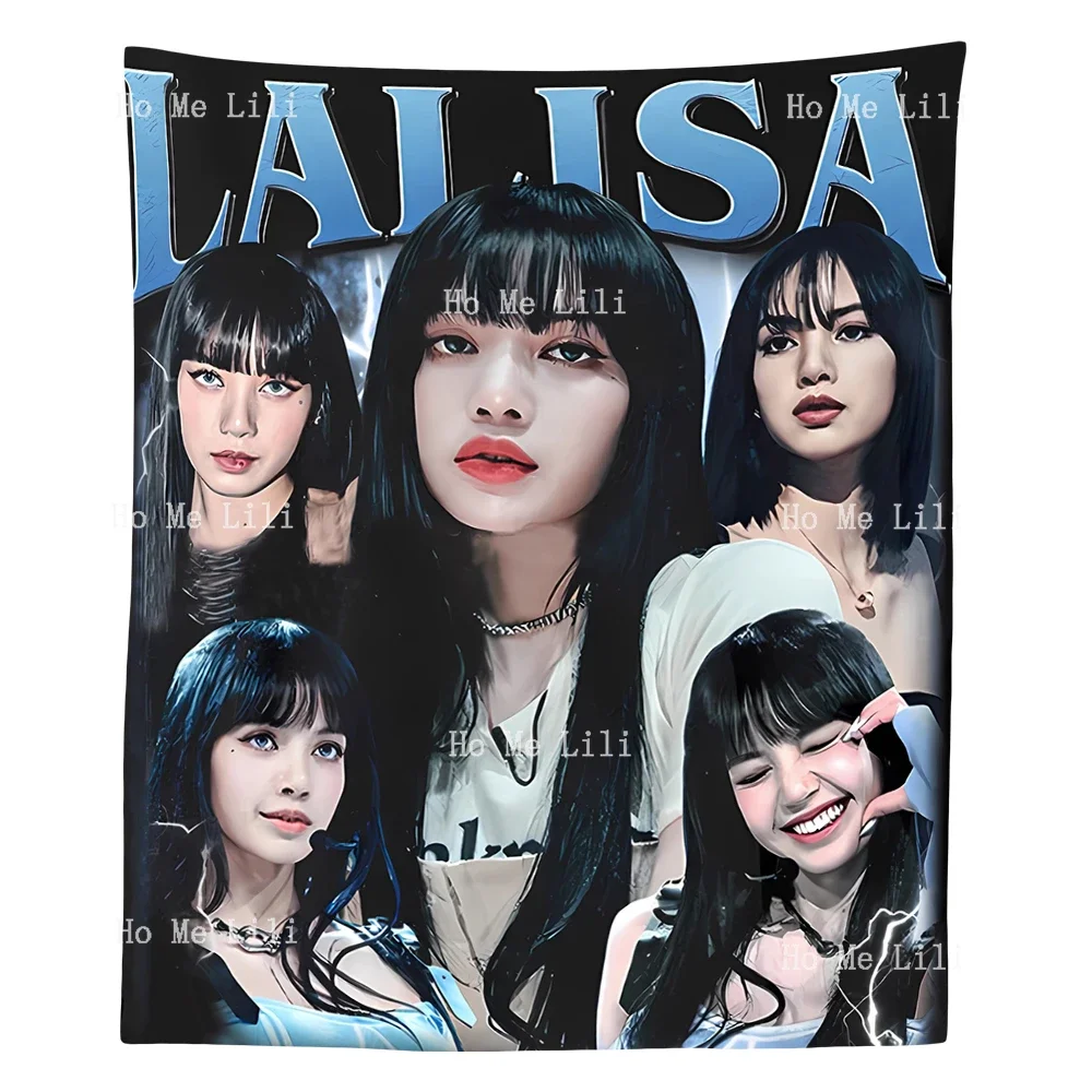 Lalisa Kpop Tshirt Vintage Personalized Gift Tapestry Wall Hanging For Bedroom Livingroom Modern Design