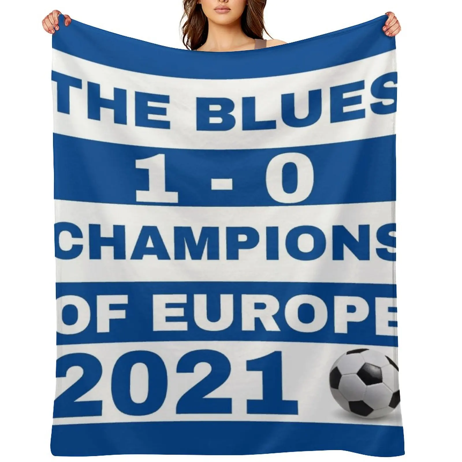 

The Blues 1-0 Champions Of Europe 2021. Throw Blanket Multi-Purpose Custom Luxury Thicken Thins Blankets