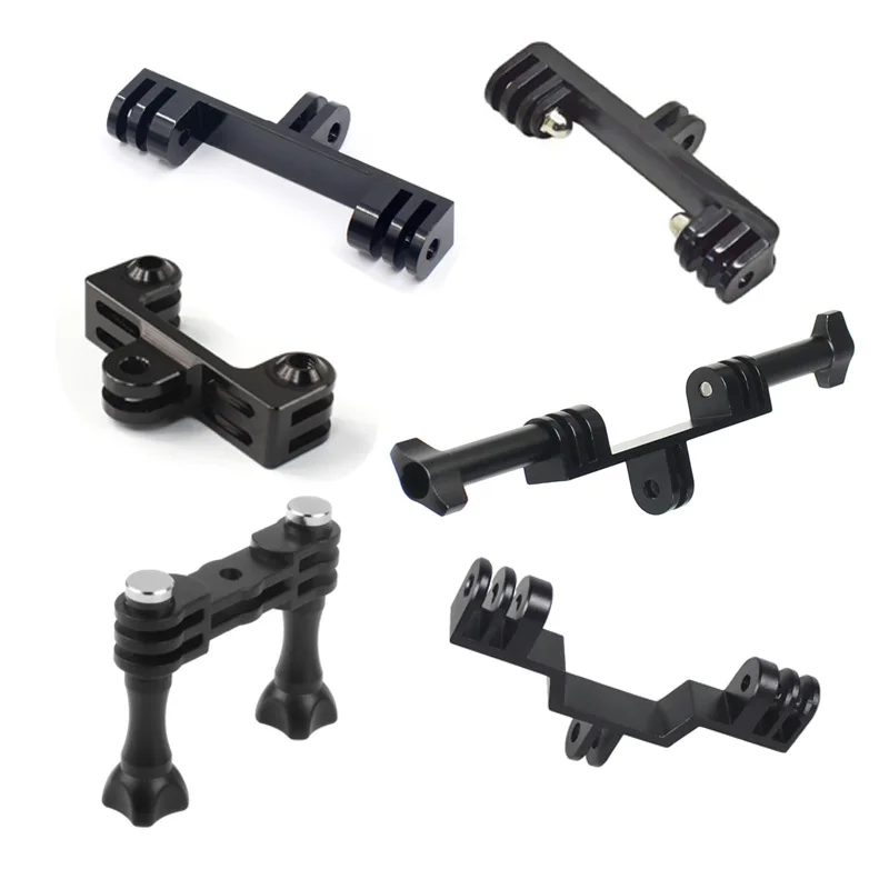 Double Dual Bracket Tripod Holder Sport Camera Handle with Screw Mount Adapter for Gopro Hero 13 12 for DJI Osmo Action Camera
