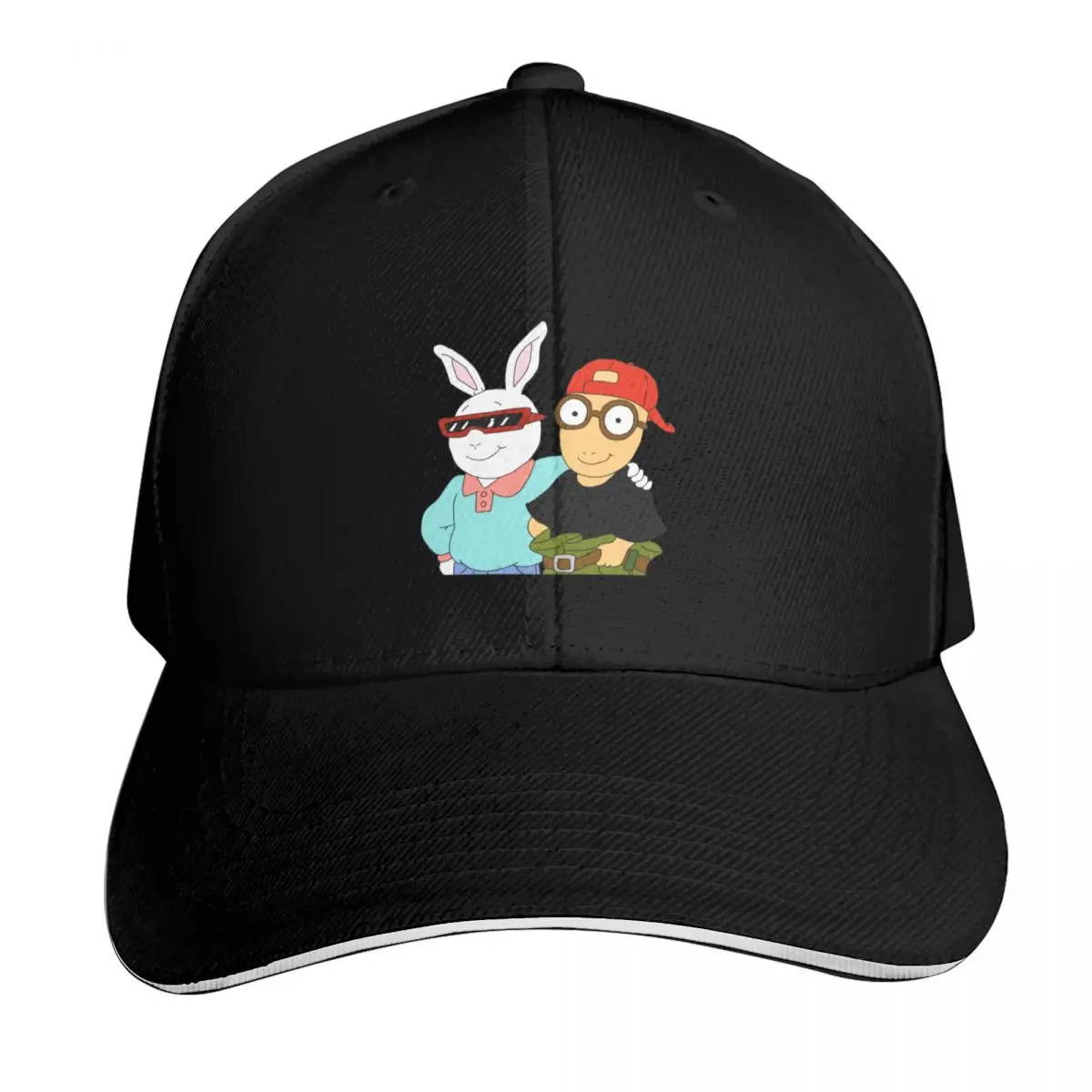 Arthur and Buster trying to “fit in” Baseball Cap Breathable Mesh Back Adjustable Buckle Closure Moisture Wicking Quick Dry