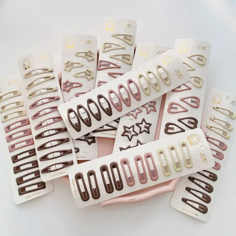 10Pcs Kids Hair Accessories Hairpin Mini BB Hair Clip Side Girls Hairgrip Beige/Pink/Coffee Color Barrette Children Headwear