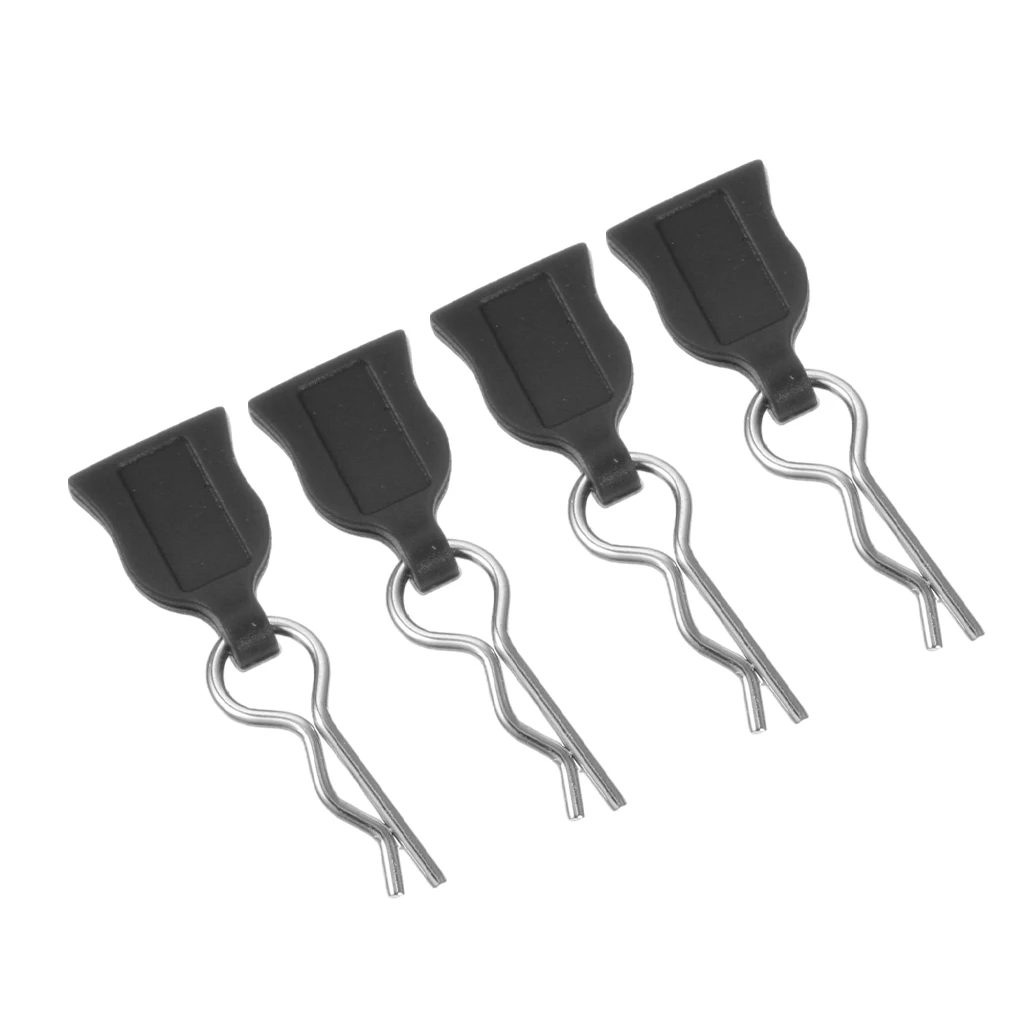 Onglets de traction en caoutchouc noir, 50 pièces, pour 1/12 1/10 1/8 1/5 RC, Clips de carrosserie de voiture, modèles à échelle, caoutchouc universel