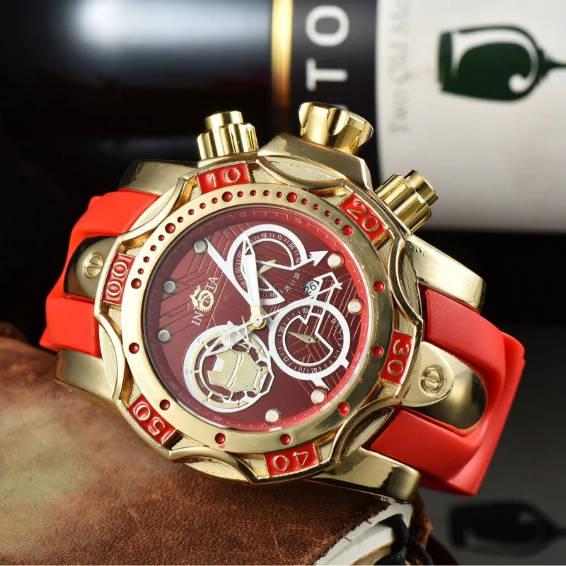 2025 ساعة جوكر ملونة للرجال من الفولاذ المقاوم للصدأ حركة كوارتز قرص قزحي الألوان مقاومة للماء مضيئة موضة عادية