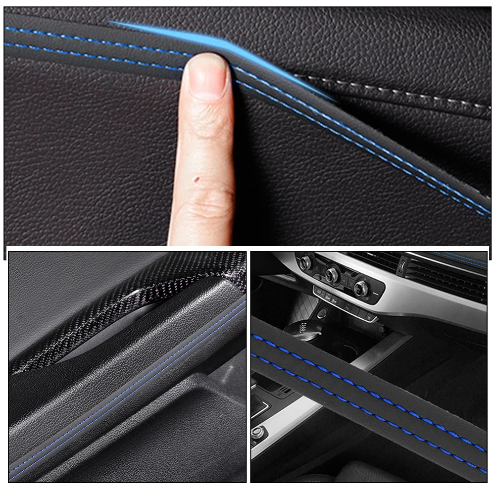 

2Pcs Universal Car Door Gap Trim Flexible PU Interior Strip Line Decoration Dashboard Edge Molding Car Interior