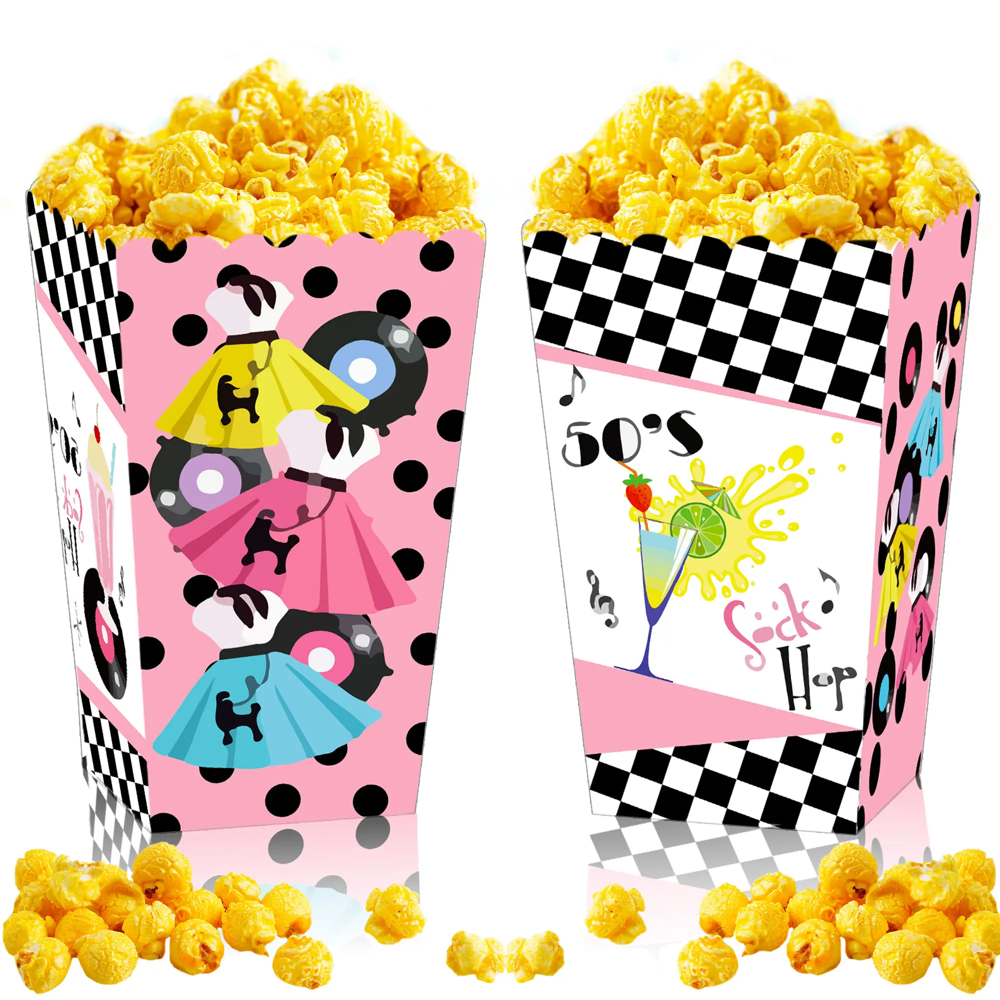 Laventy 1950s Party begünstigt Taschen 1950s Party Gunst Boxen Popcorn Boxen
