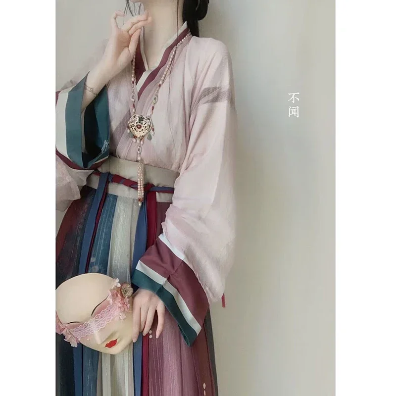 مجموعة هانفو الصينية التقليدية للنساء ، زي تأثيري الإناث ، فستان هانفو خمر ، حجم كبير ، XXL ، الخريف