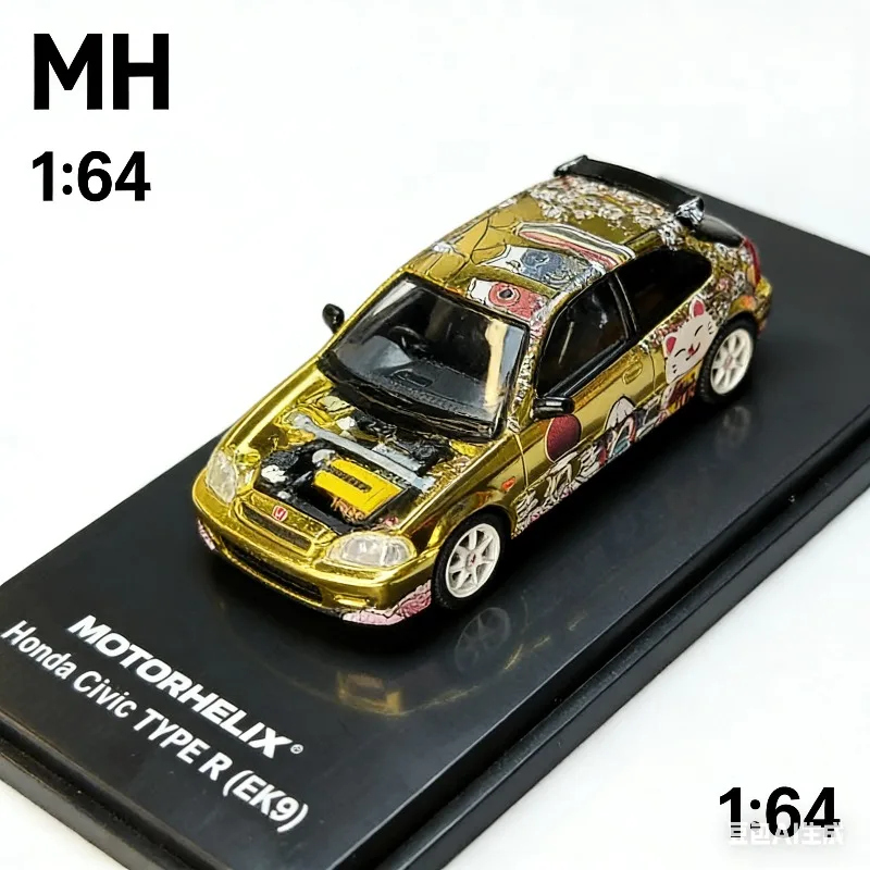 

MH 1:64 Honda Civic TYPE EK9 Cast Alloy Static Car Model, Boys' Holiday Gift Toy Collection Decoration Item.