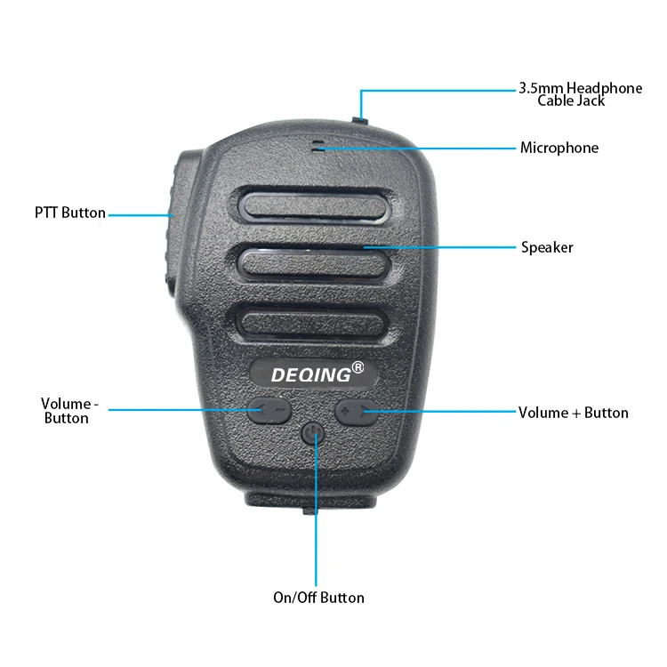 YYHC- Audio Speaker Microphones Two Way Radio Bluetooth Speaker Mic With  Noise Cancellation  Intercom Walkie Talkie