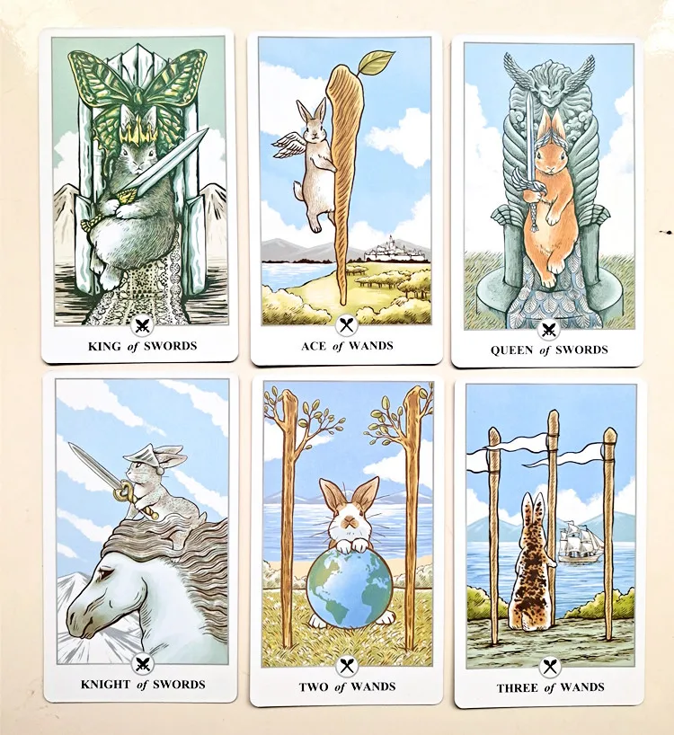 Full English Tarot 12*7 cm Lunalapin Rabbit tarot deck Board game tarot cards With paper manual for wait guide games