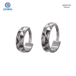 QM ASTM F136 Titanium Hoop Clicker Nose Ring Earrings Helix Lobe Body Piercing Jewelry