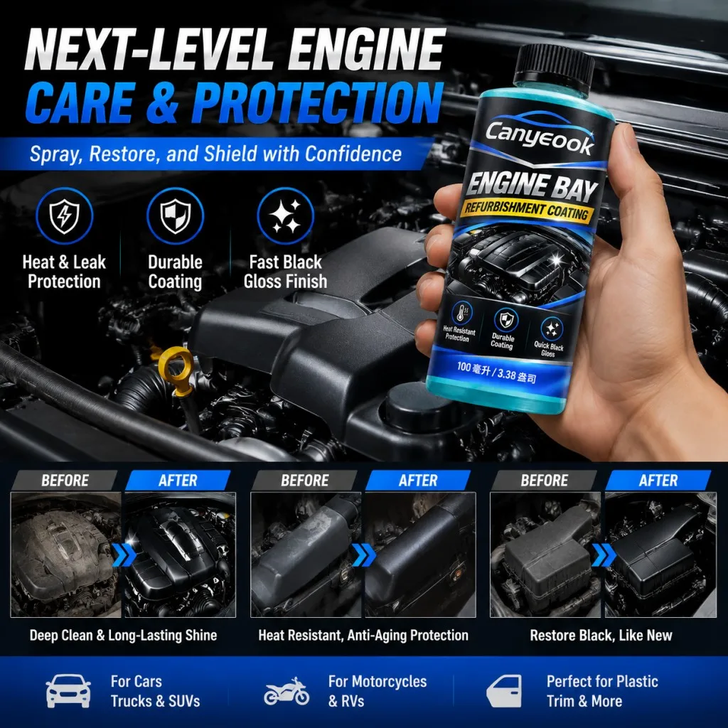 CANYEOOK Engine Bay Dressing - Heat-Resistant, Leak-Proof Protection, Durable Coating Blocks Dirt & Moisture, 100ml