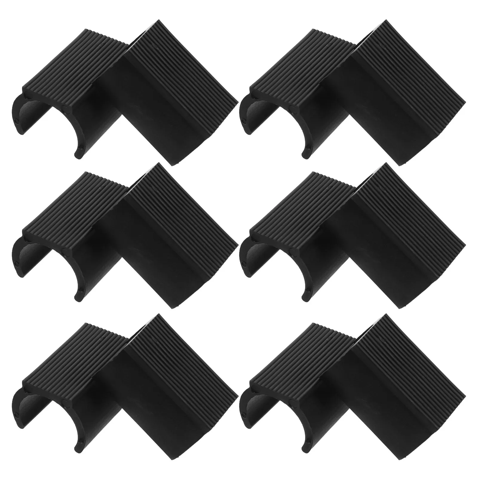 20Pcs Black Plastic U-Shaped Chair Leg Protectors Non-Slip Floor Glides for Round Tubes Tube Support Clamps Furniture Foot Pads