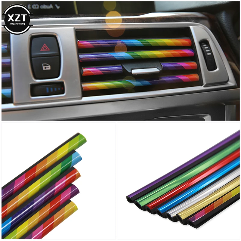 Car Air Conditioner Outlet Moulding Trim Strip 20cm Vent Grille Switch Rim Trim Scratch Protector Car Accessories