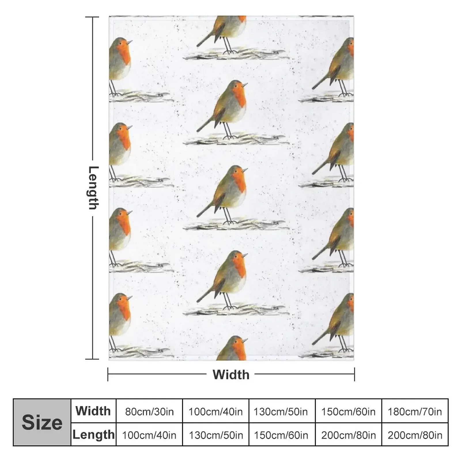 Robin bird watercolor Throw Blanket Sofas Fashion Sofas Blankets