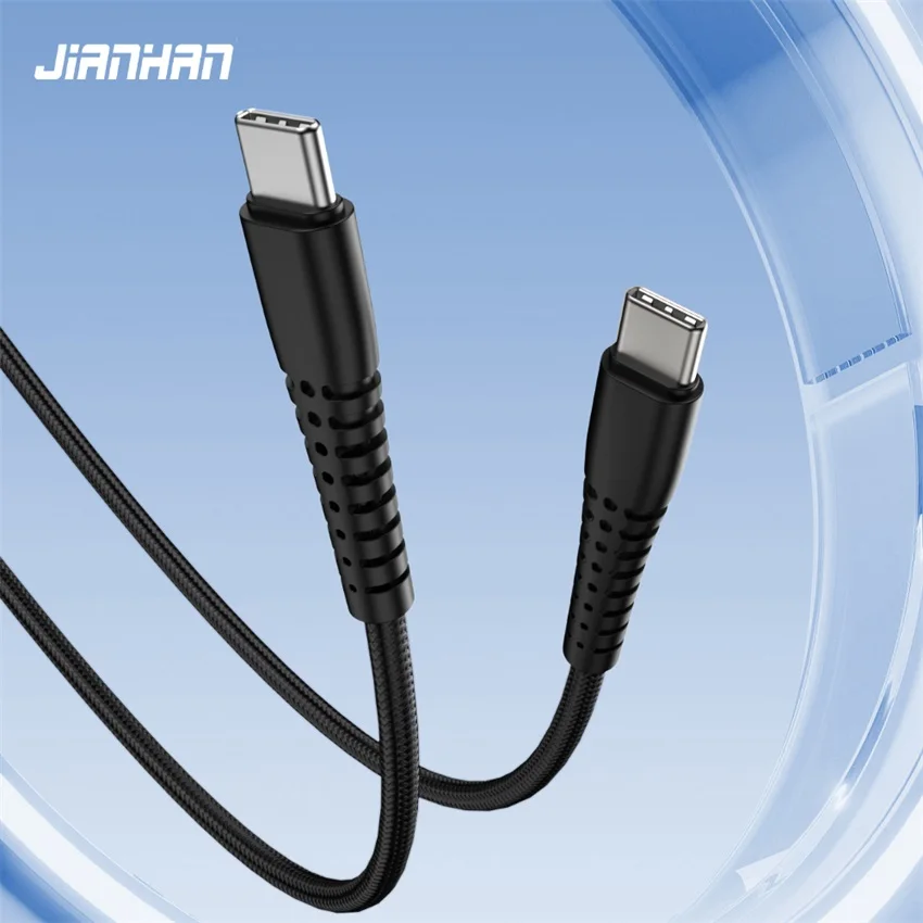 JianHan 60W USB Type C to USB C Cable for Samsung Galaxy S24 for iPhone 15 Macbook iPad Xiaomi PD Fast USB C Charging Charger