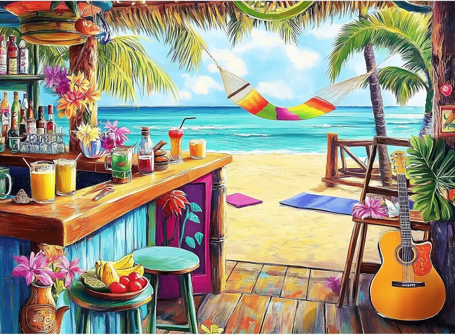 1314/1000/520 조각 퍼즐 해변 바 퍼즐 게임룸 침실 거실용 도전적인 가족 활동 게임