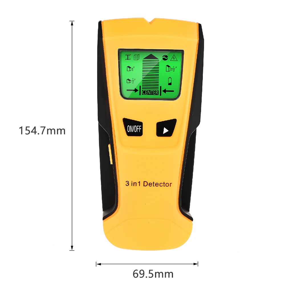 Vastar-AC Tensão Metal Detector, 3 em 1, Metal e Madeira Studs, Live Wire Detect, Scanner de parede, Electric Box Finder