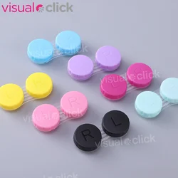 10 pcs/lot Lentes de contato coloridas Caso L + R Lente de contato para olhos Contatos Travel Kit Holder Lens Container