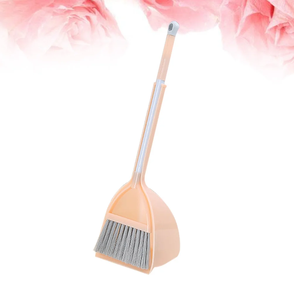 子供用ほうきモップセット ミニ掃除道具 オレンジ 耐久性のあるプラスチック ロールプレイ 屋内 屋外使用 3歳以上