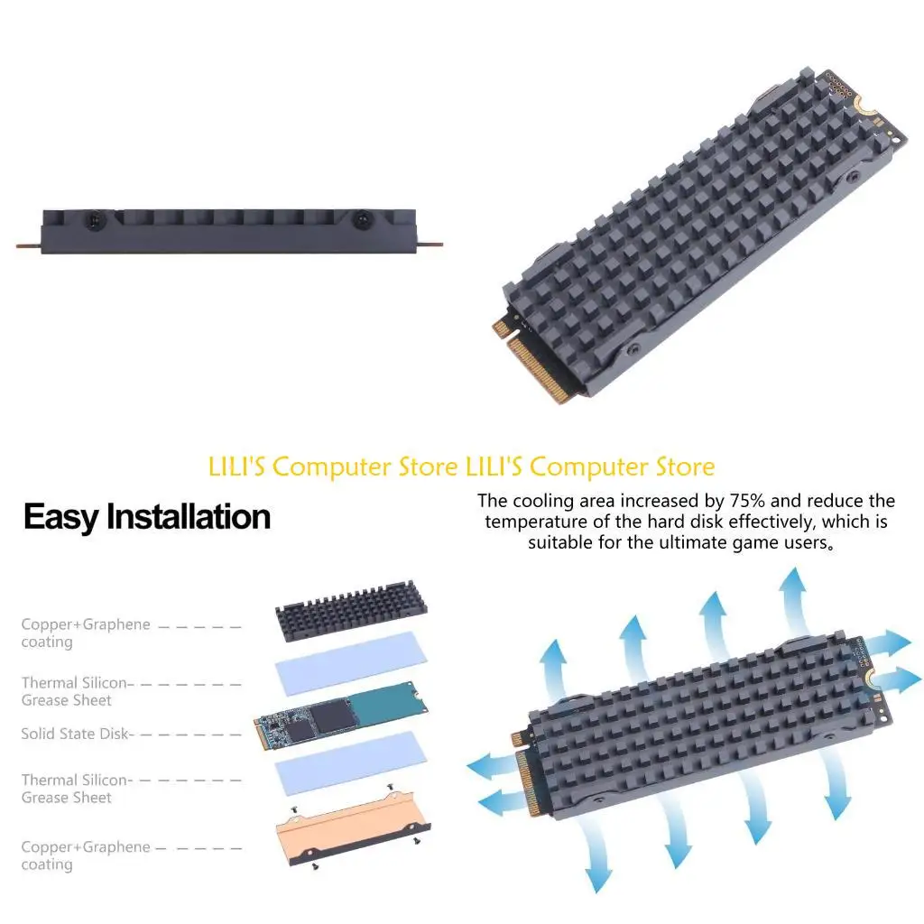 

A52B Copper Cooling Heat Sink for M.2 NGFF PCI-E NVME SSD Heatsink
