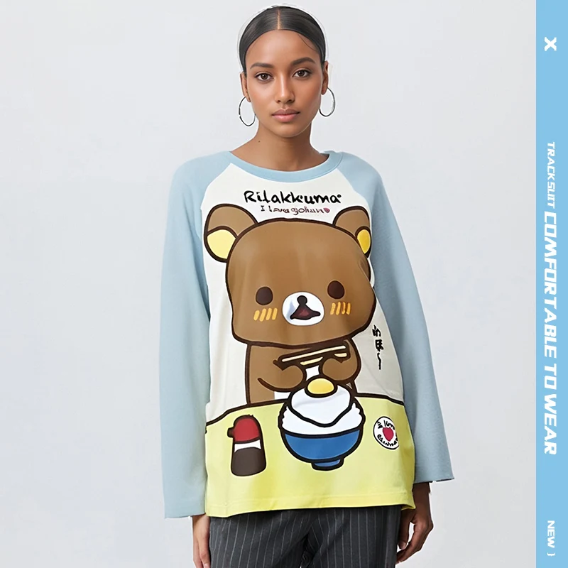 Casual Woman Clothing Cartoon Print T-shirts Long Sleeves Loose Female Clothing Anime Japanese Y2k Cute Subculture Kawaii Tops