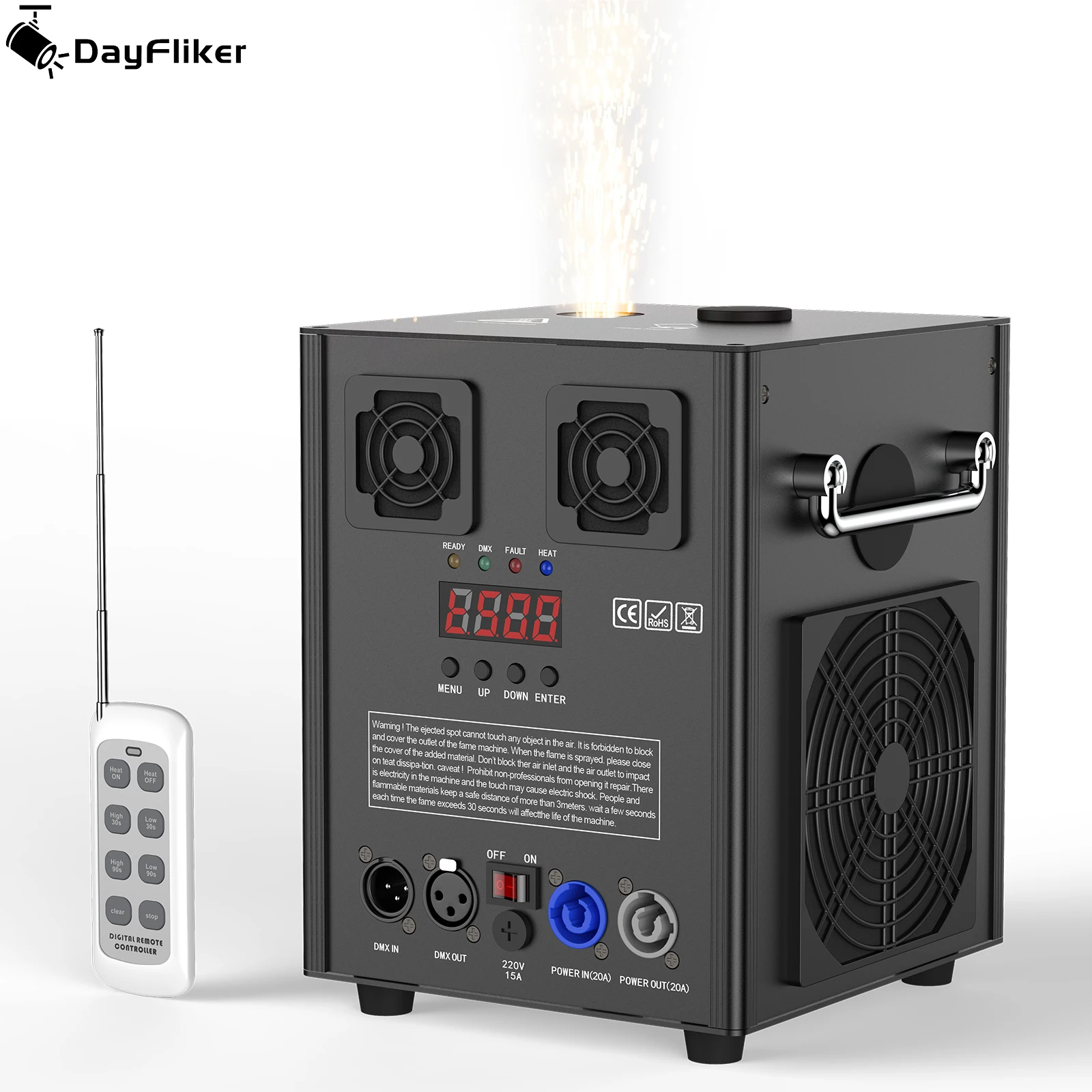 

DayFlicker 750 Вт электронная машина для распыления цветов сценическое оборудование с беспроводным пультом дистанционного управления DMX512 для свадебного музыкального шоу