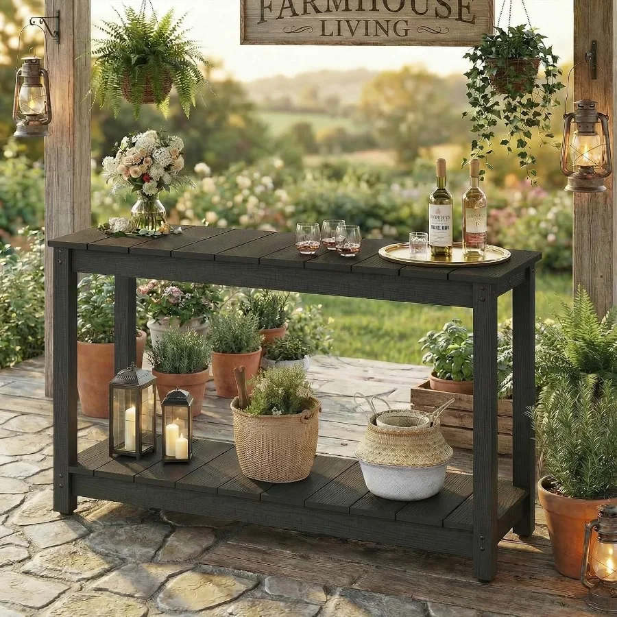 Outdoor, All-Weather 2-Tier Patio with Adjustable Feet, Low Maintenance, for Backyard, Garden, Entryway, and Deck
