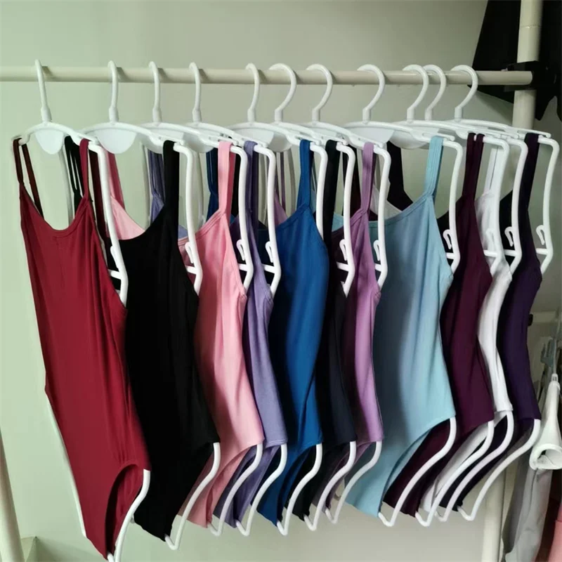 Collants de dança de balé para mulheres, alças duplas, elastano de algodão, meninas, senhoras, branco, rosa, preto, azul, roxo, vermelho, barato, alta qualidade