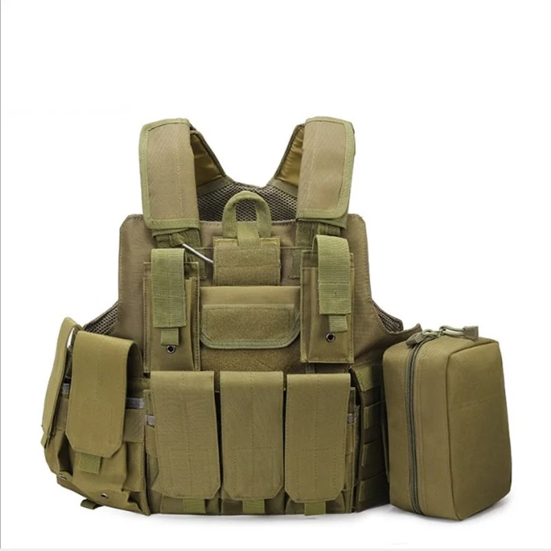 8 In 1 Molle Tactical Vest Combat Military Training Accessories Bags Outdoor Multi-Functional Camouflage Field Hunting Waistcoat