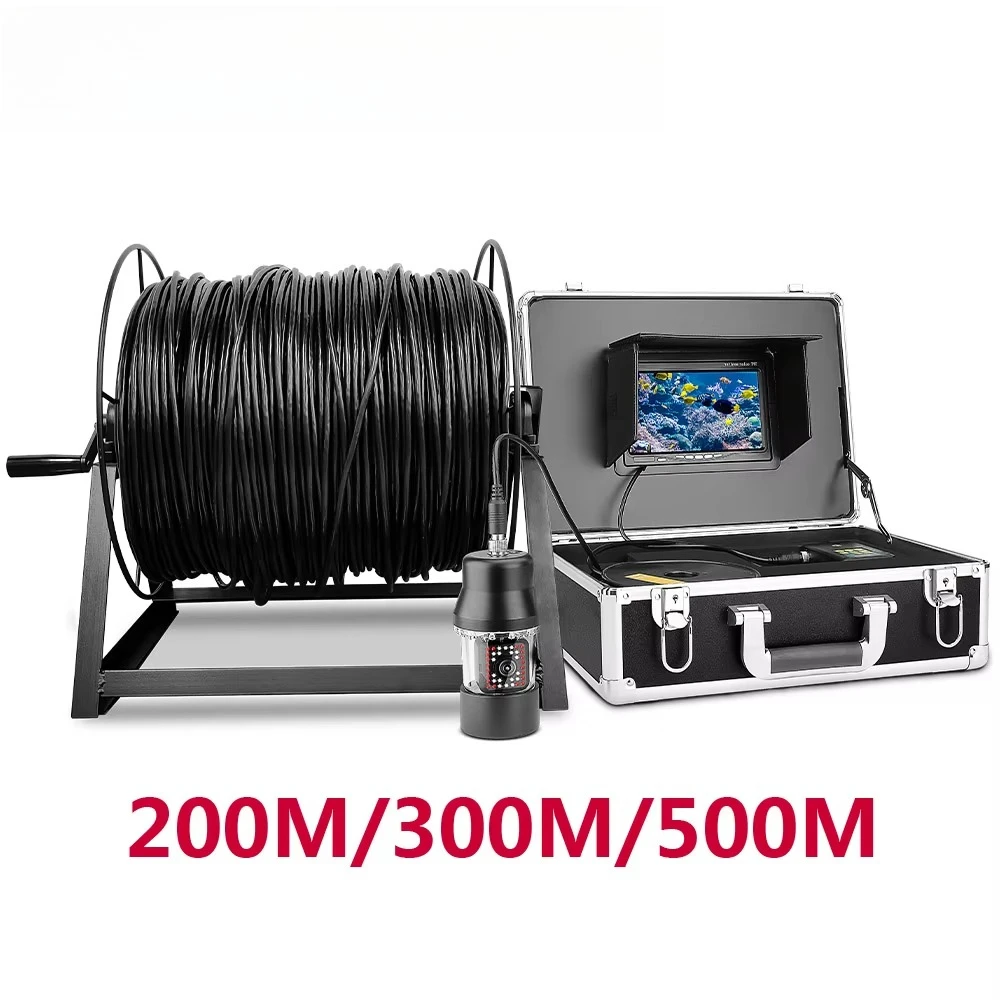 7Inch 500m 360 Degree Rotating Dome  Rotating Panoramic Viewing Underwater Fishing  cmera for fish find with Depth Temperature