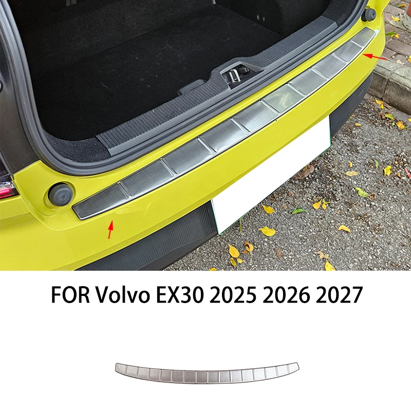 

Подходит для Volvo EX30 2025 2026 2027, нержавеющая сталь, хромированный, черный, задний багажник, внешний бампер, защитная крышка, накладка на порог