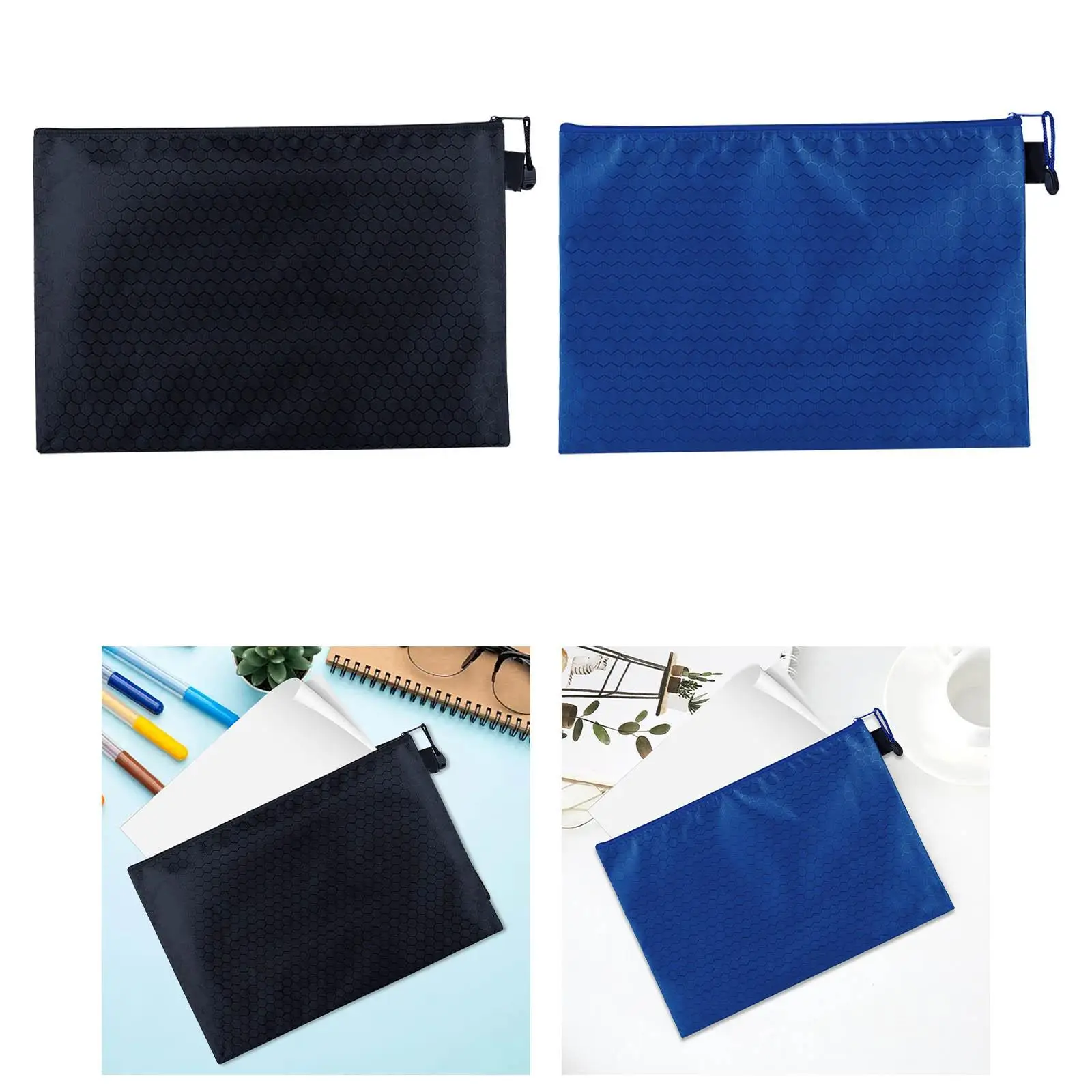 Zipper Pouch B5 Portable Document Envelopes Letters Receipts Organizer Zip File Folder for School Business Meeting Travel Office