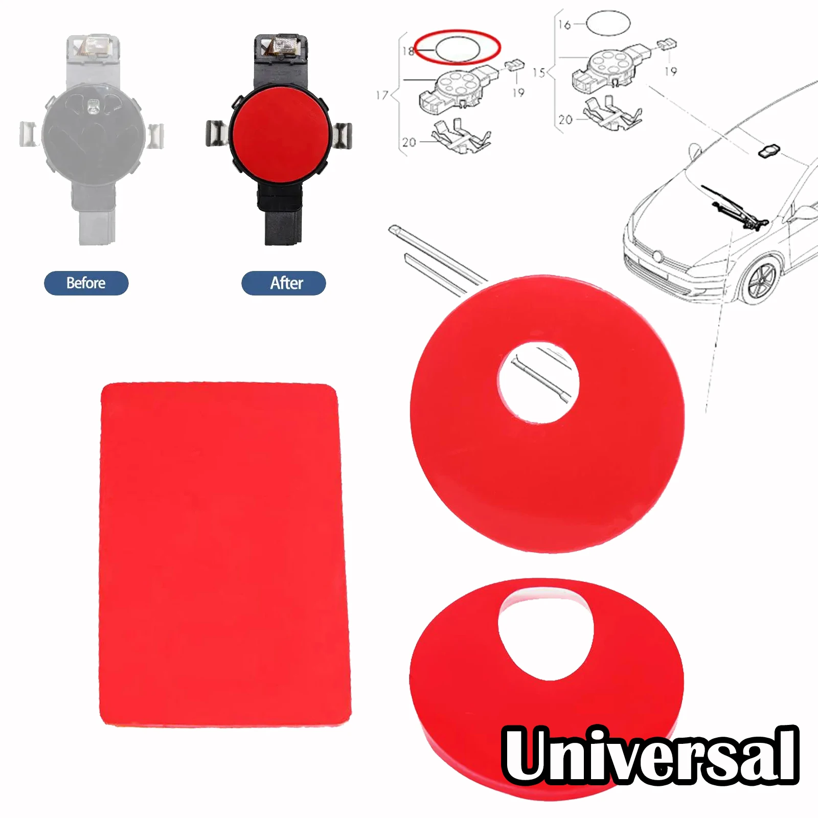 

1 шт. универсальный автомобильный передний лобовое стекло, датчик дождя, стекло, клейкие наклейки, автомобильные дворники, чувствительная пленка, накладка для автомобильной ленты