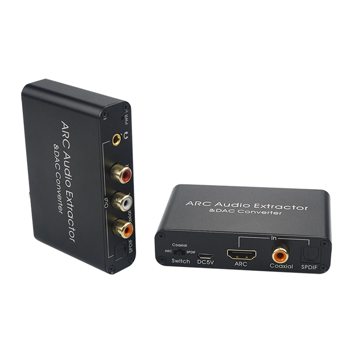 AT42 2X 192KHz ARC Audio Adapter Extractor Digital to Analog Audio Converter SPDIF Coaxial 3.5mm Jack Output