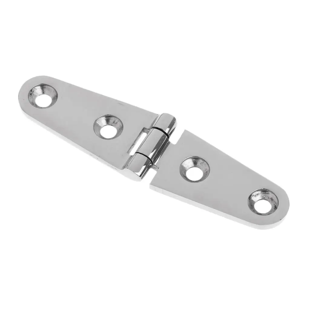 6 Stainless Steel Cast Door Hinge Strap Hinges for Boat, RVs (4 x 1 in/103x27mm) - Silver