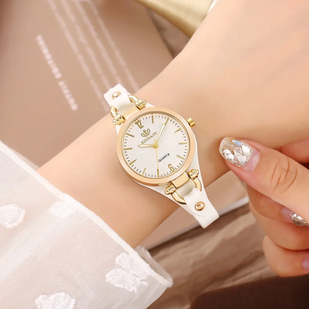 Women\'s Fashionable Minimalist Luxurious Quartz Watch Leather Dial