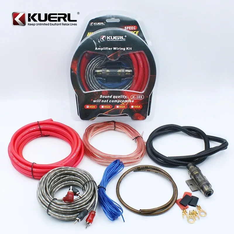 Car Audio Modification 10GA/8GA/6GA/4GA Subwoofer Power Amplifier Connection Kit Cable RCA Terminal Pure Copper Core