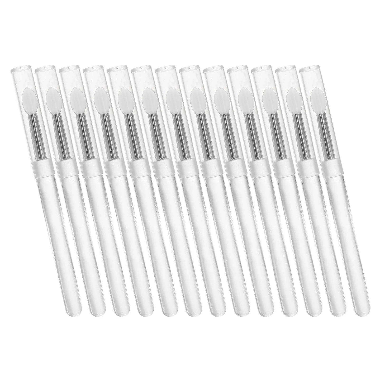 20Pcs Silicone Nail Powder Applicator Reusable Mirror Effect Nail Art Stick Manicure Glitter Brush Set Metallic Mirror Effect 4