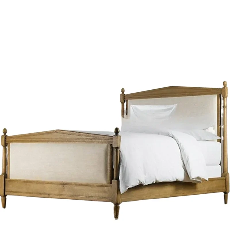 

American solid wood furniture oak retro old 1.5 * 1.8 meters double bed single children's bed