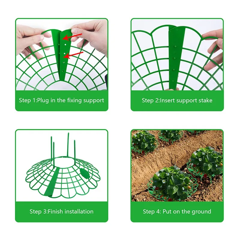 Green Strawberry Bracket Planting Frame Sun Flower Frame Potted Plant Anti-rot Fruit Support Protective Frame E2