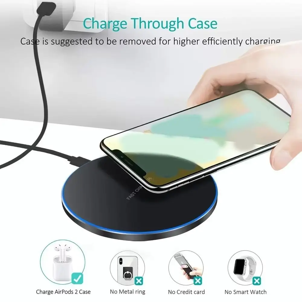 

Ultra-thin Fast Charging Wireless Charger Mini Induction Charger Pad Type-C Ports 30W Wireless Charging Station Charger