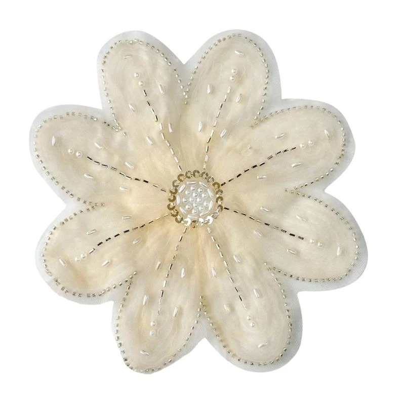 

Durability Handmade Flower Appliques Artistic Sequins Embroiderys Flower Brooches for Personality Apparels
