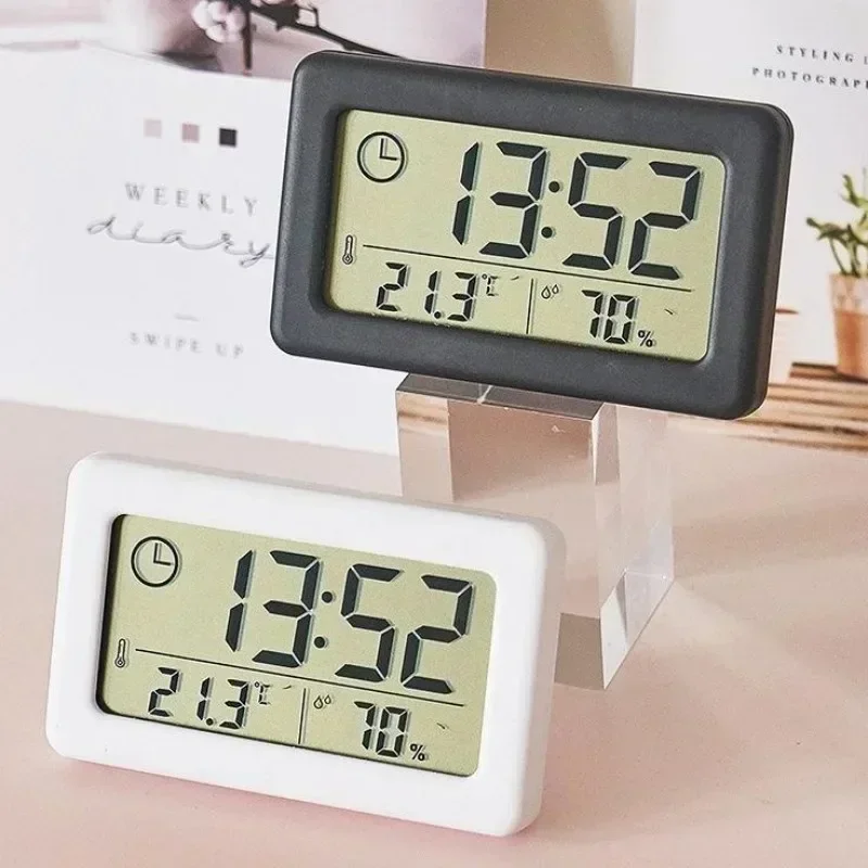 LCD Screen Electronic Clock Thermometer Hygrometer Ultra-thin Multi-functional Temperature and Humidity Display Digital Clock