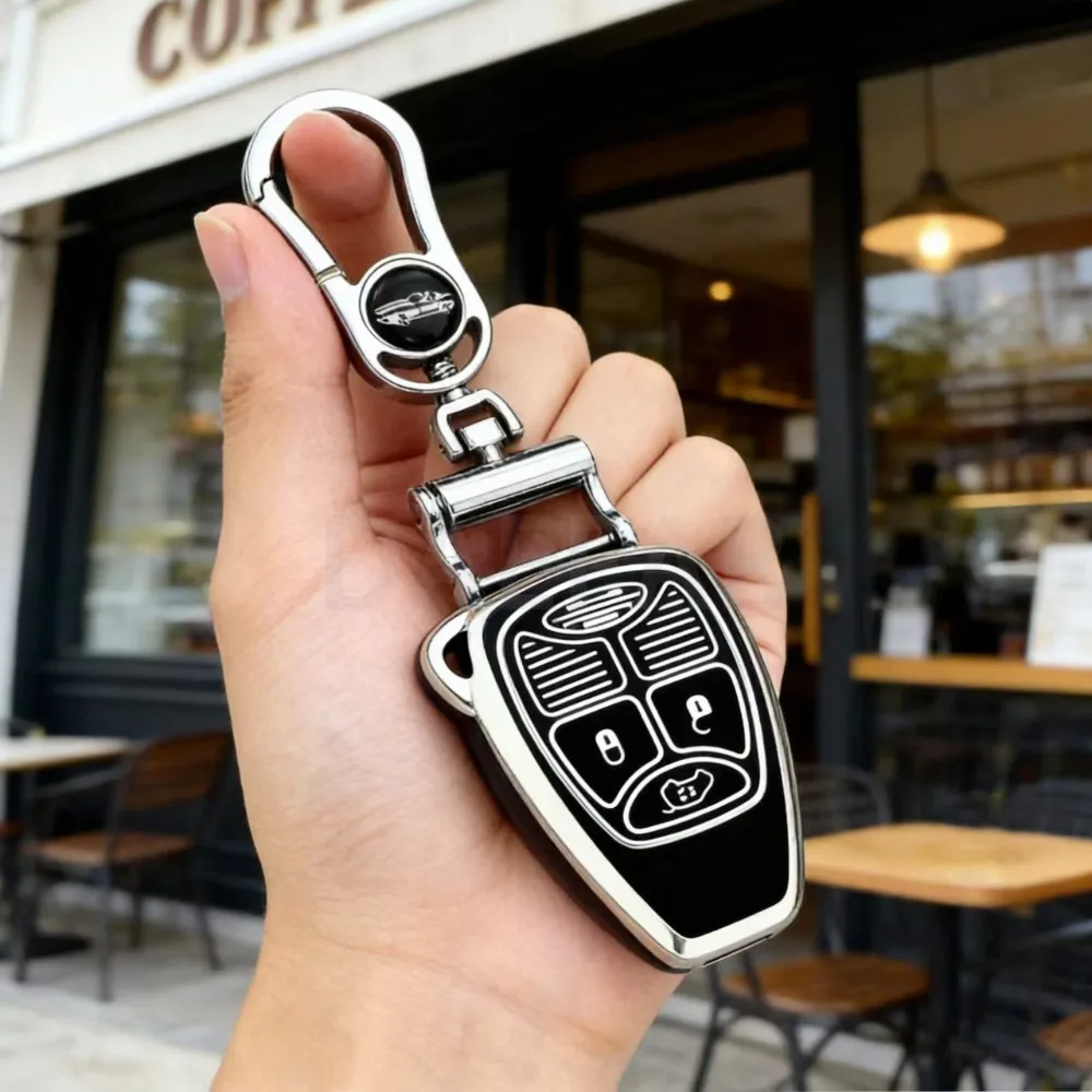 3 Buttons TPU Car Key Shell Case for Chrysler Pacifica Aspen 300 Dodge RAM Caravan Jeep Commander Grand Cherokee Protector Fob